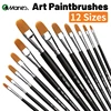 12 Sizes Marie's Fibert Paint Brushes for Oil,Acrylic,Gouache,Figures,Rocks,Watercolor,Crafts,Models,Canvas for Artist& Adults 1
