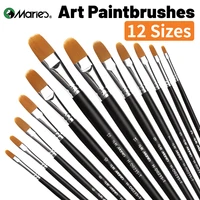 12 Sizes Marie's Fibert Paint Brushes for Oil,Acrylic,Gouache,Figures,Rocks,Watercolor,Crafts,Models,Canvas for Artist& Adults 1