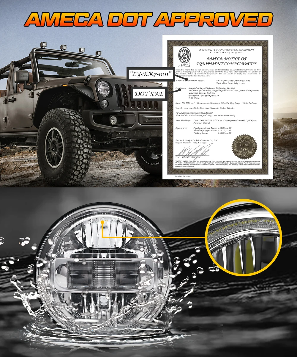 7inch Led Headlight For Jeep Wrangler JK Off Road Assembly Lada Niva 4x4 Headlig