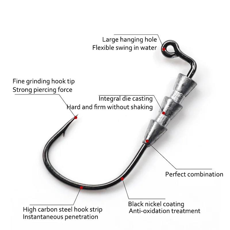 20/40PCS Hover strolling Hooks 0.6g 1g Jig Head Hooks jigging hook High Carbon Steel Aberdeen Jig small fishing hook Bass Trout