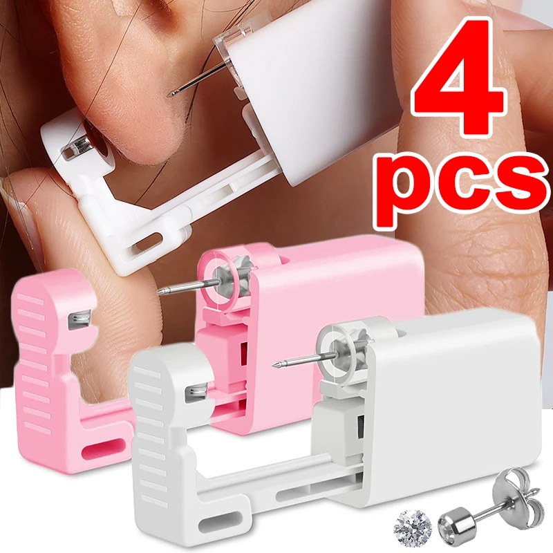 1-4Pcs Disposable Safe Painless Ear Piercing Healthy Sterile Puncture Tool Without Inflammation for Earring Ear Piercing Gun Set