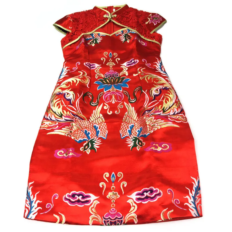 Cheongsam Wedding Dress Chinese Traditional Modern Lace 5XL female evening dress chinese dress