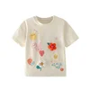 Jumping Meters 3-8T Flowers Kids Tees Hot Selling Cotton Summer Girls Tshirts Baby Clothes Children's Tees Tops 1