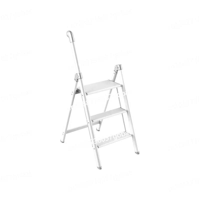 Household multi-functional folding telescopic ladder aluminum alloy three-step staircase portable small ladder stool