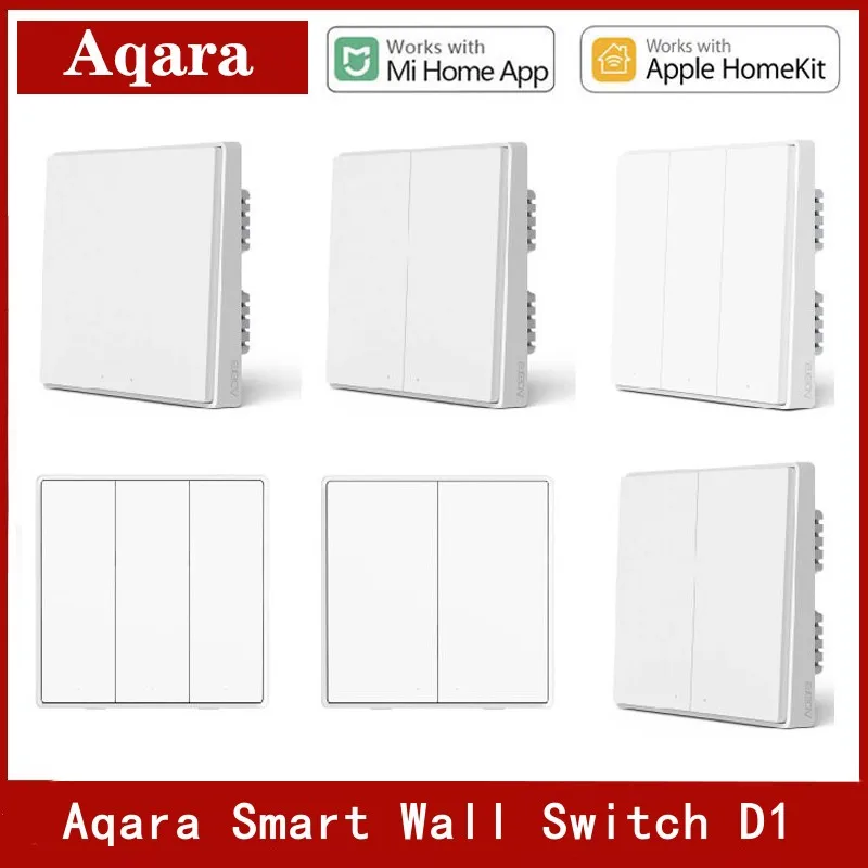 

Aqara Smart Wall Switch D1 Zigbee Wireless Remote Control Key Light Switch Neutral Fire Wire Triple Button For Mijia Smart Home