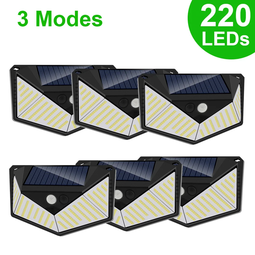 222 LED Solar Lamps Outdoor Sunlight Powered 4 Modes Waterproof Solar Led Light With Motion Sensor For Street Garden Decoration solar lights outdoor Solar Lamps