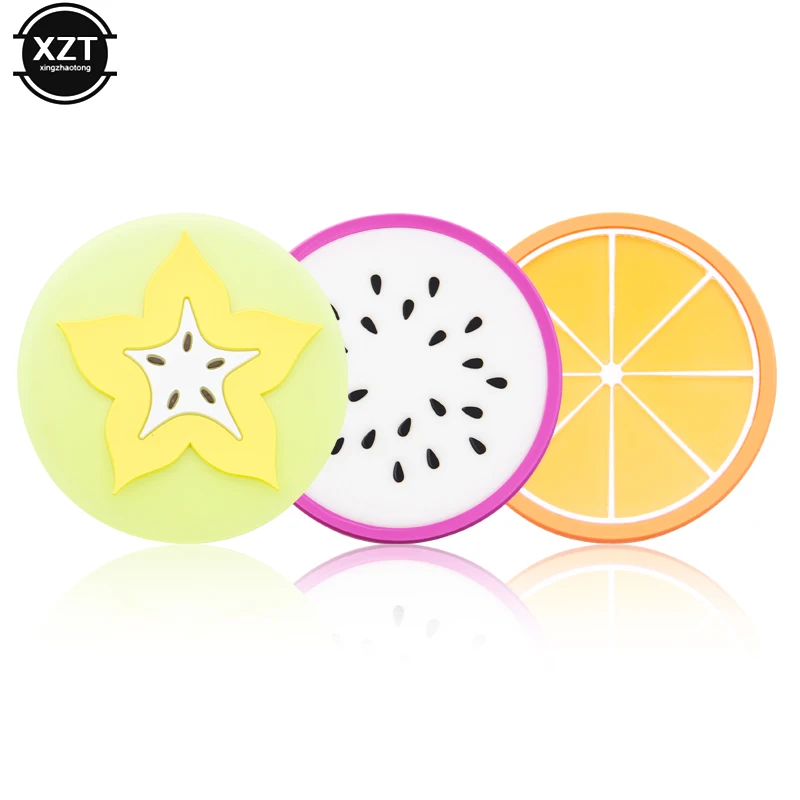 7 Pcs/set Fruit Shape Coaster Novelty Placement for Mugs Cup Table Decoration Stationery Office Accessories School Supplies