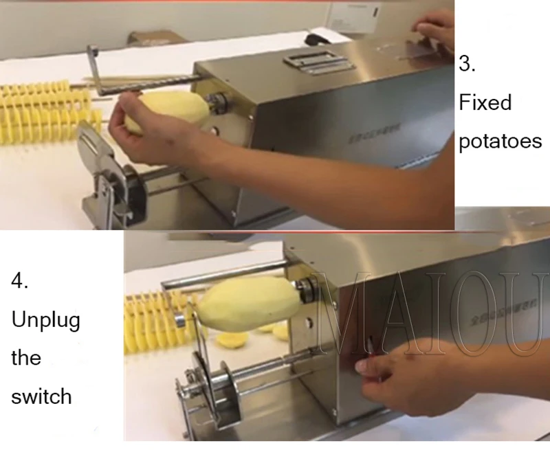 Description Picture 6 of itemElectric Spiral Potato Cutting Machine Chips Machine Potato Chip String Rotate Potato Tower Twister Potato Machine