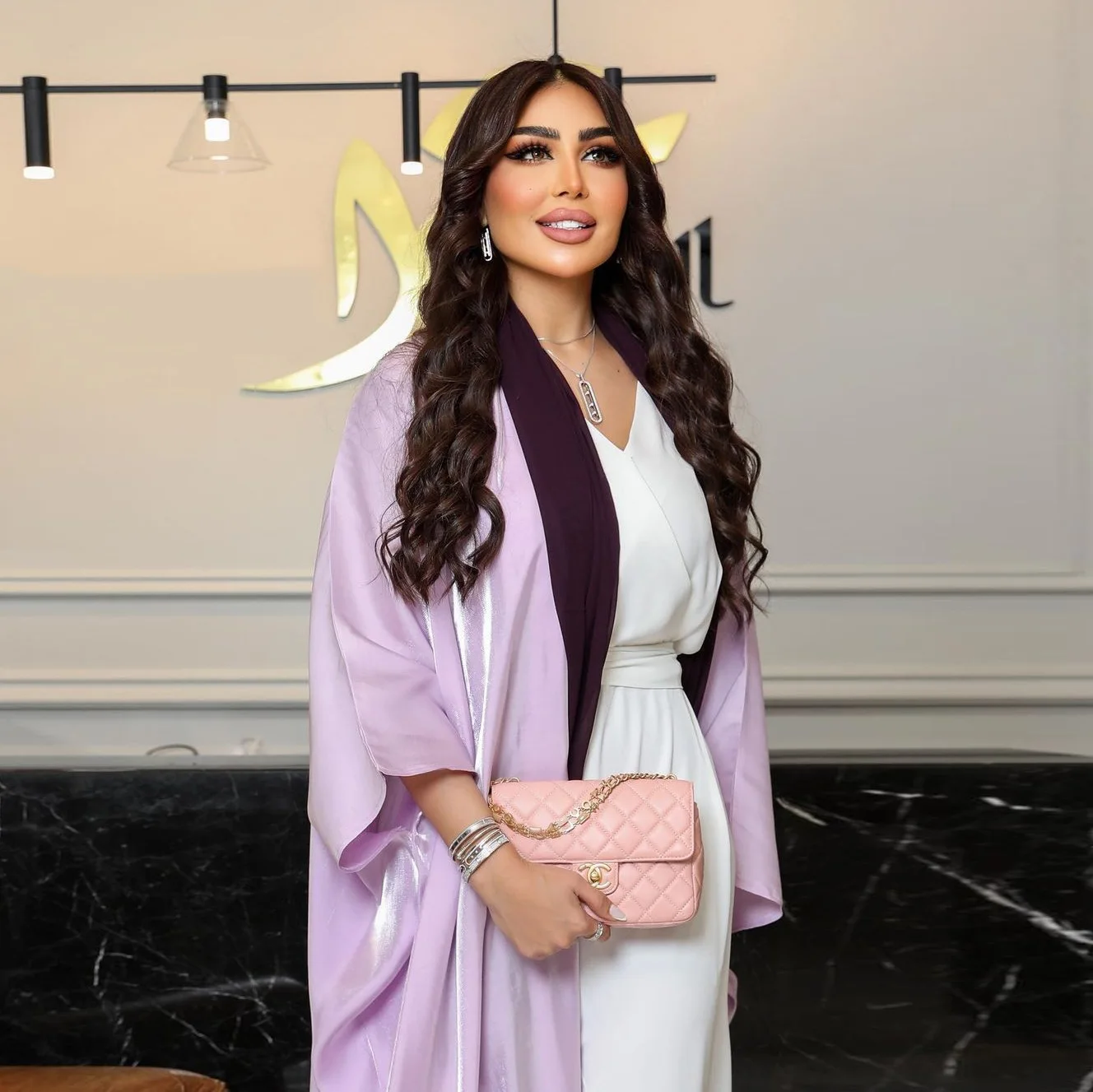 Middle Eastern Moderst Muslim Fashion Bright Silk Satin Solid Bat Sleeve Robe European and American Large Women's Clothing