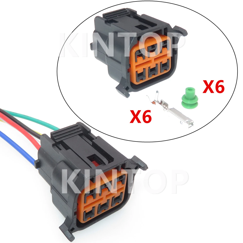 

1 Set 6 Pins Auto Lamp Connector For Hyundai Kia HP066-06021 Car Headlight Electric Wire Unsealed Socket Starter With Wires