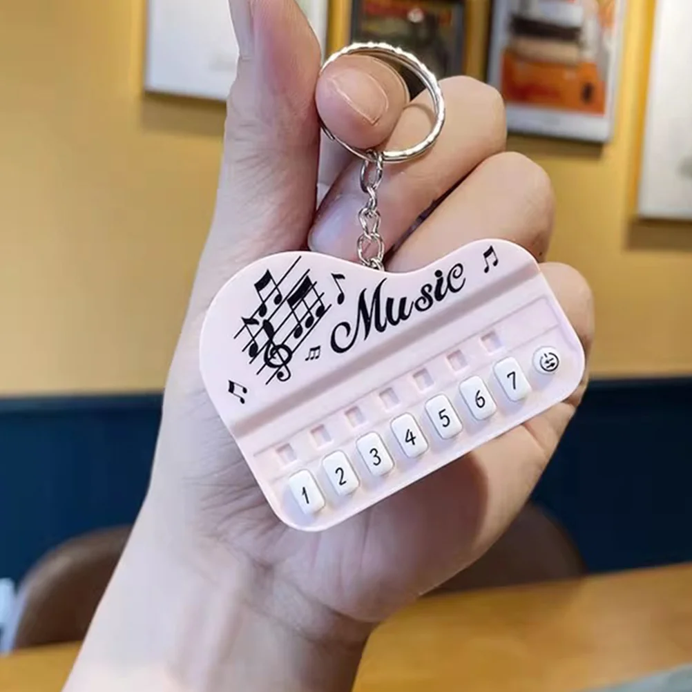 

2 Pcs Portable Keyboard Decorative Chain Ring Bag Supply Piano Keychain Hanging Multi-function Pendant