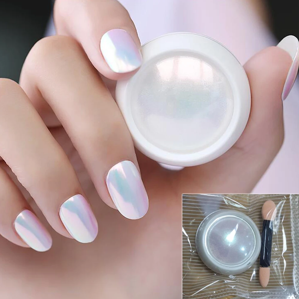 Shinning Glitter Pearl Nail Powder Fine Aurora Mermaid Holographic Rub Dust Shimmer Laser Pigment Nail Art Glitters Chrome Dust