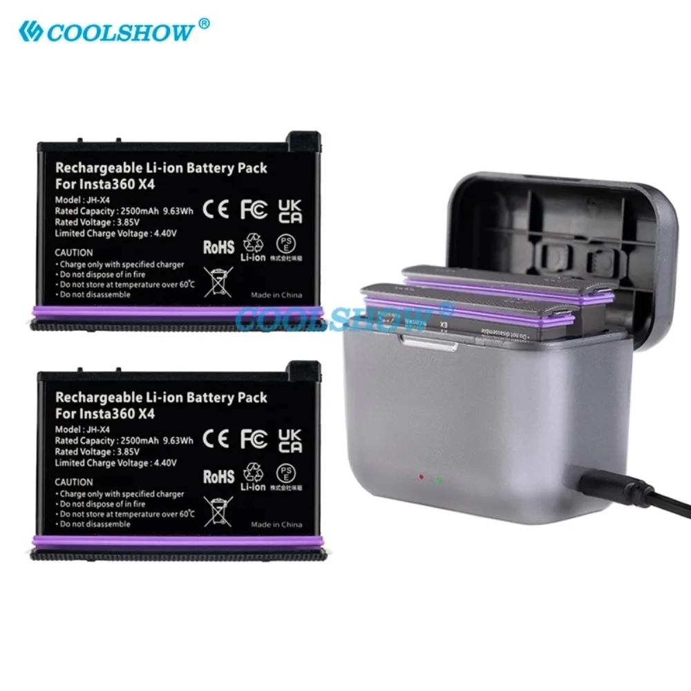 Kit Batterie et Chargeur pour Insta360 X4 - 2500mAh Li-ion
