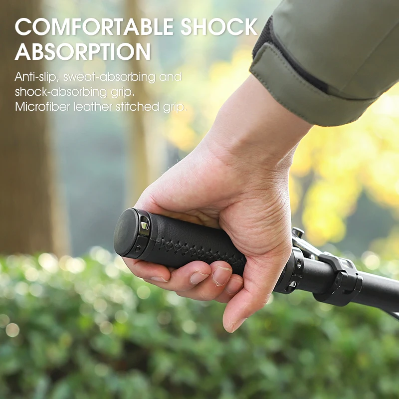 WEST BIKING Bicycle Microfiber Leather Handlebar Grips Shock Absorption Anti-Slip Mountain Bike Handle Bar Grips MTB Accessories