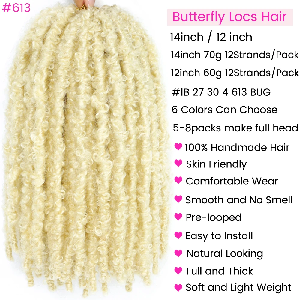 Distressed Butterfly Locs Braiding Hair New Boho Faux Locks Crochet Braids Hair Extensions Synthetic for Black Women and Girls 2