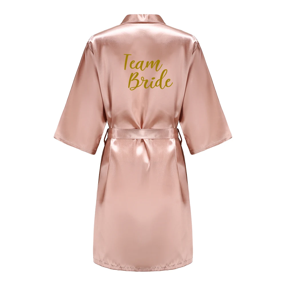 Rose Gold Kimono Satin Women Bathrobe Wedding Sister Mother of the Bride Groom Bridesmaid Robes 4