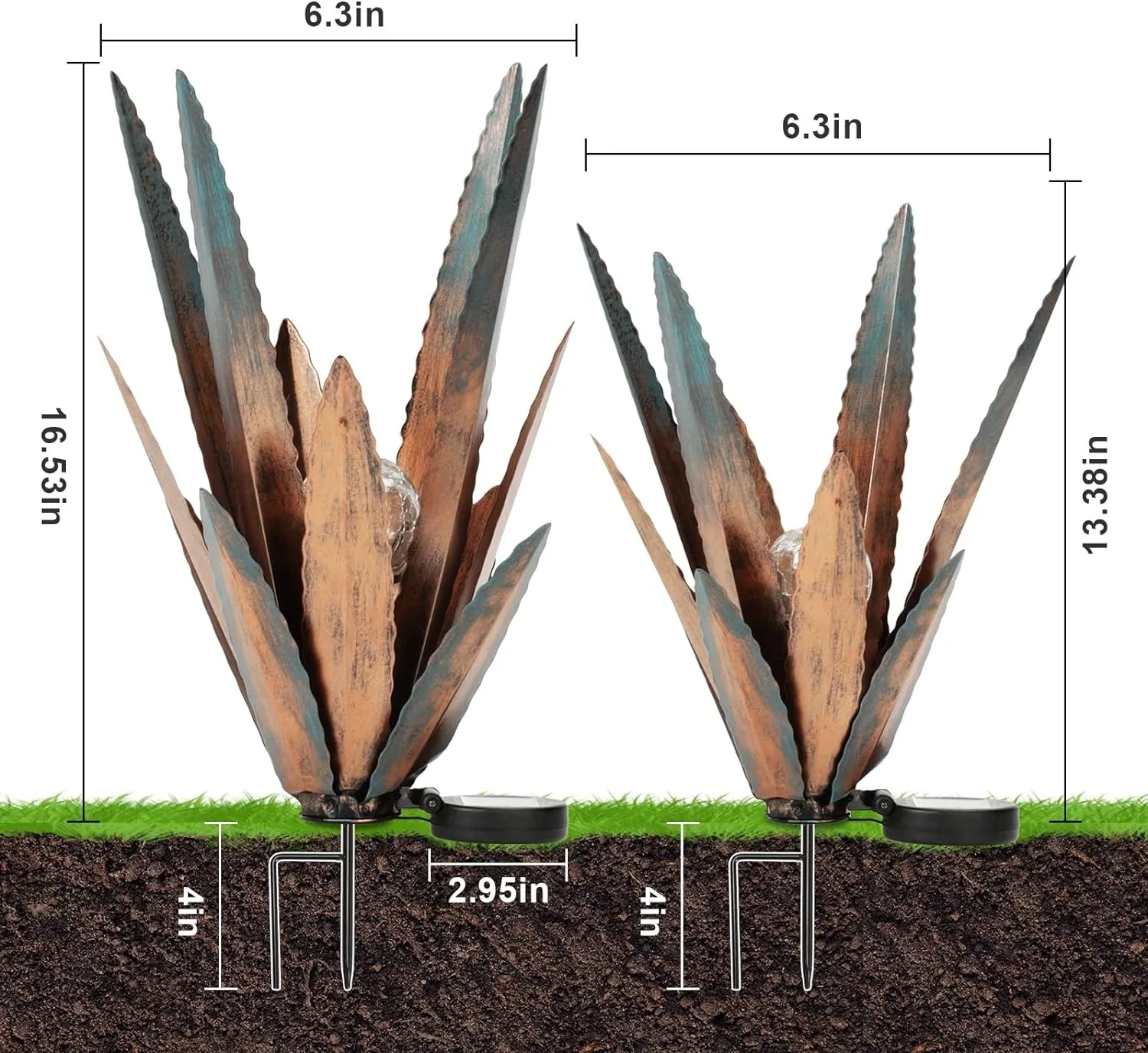Butterfly Garden Art Decoration Solar panels Anti-rust Leaves Stable Stake Solar bulb 50pcs