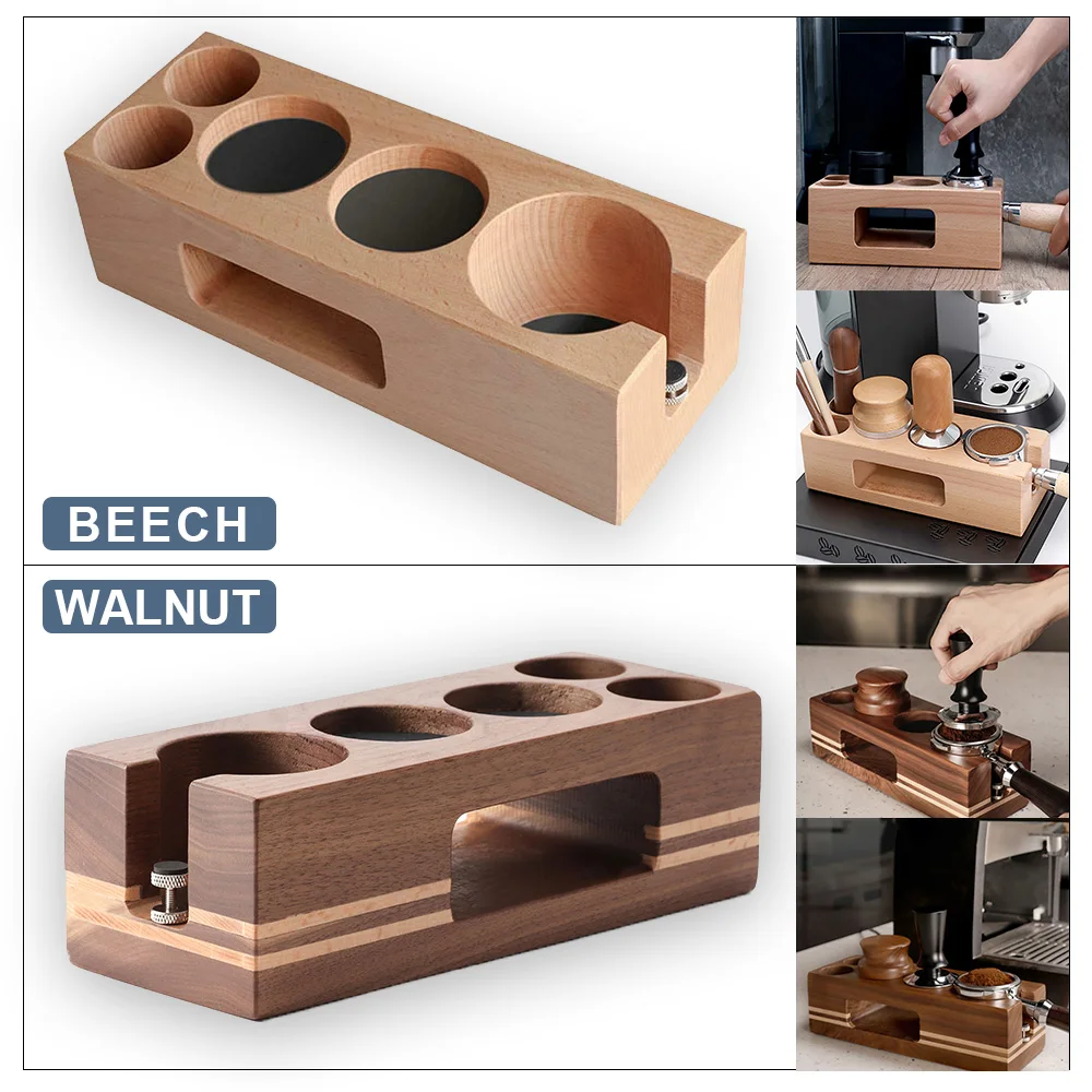 Coffee Tamper Holder 51mm/58mm Wood Coffee Tamper Stand Espresso