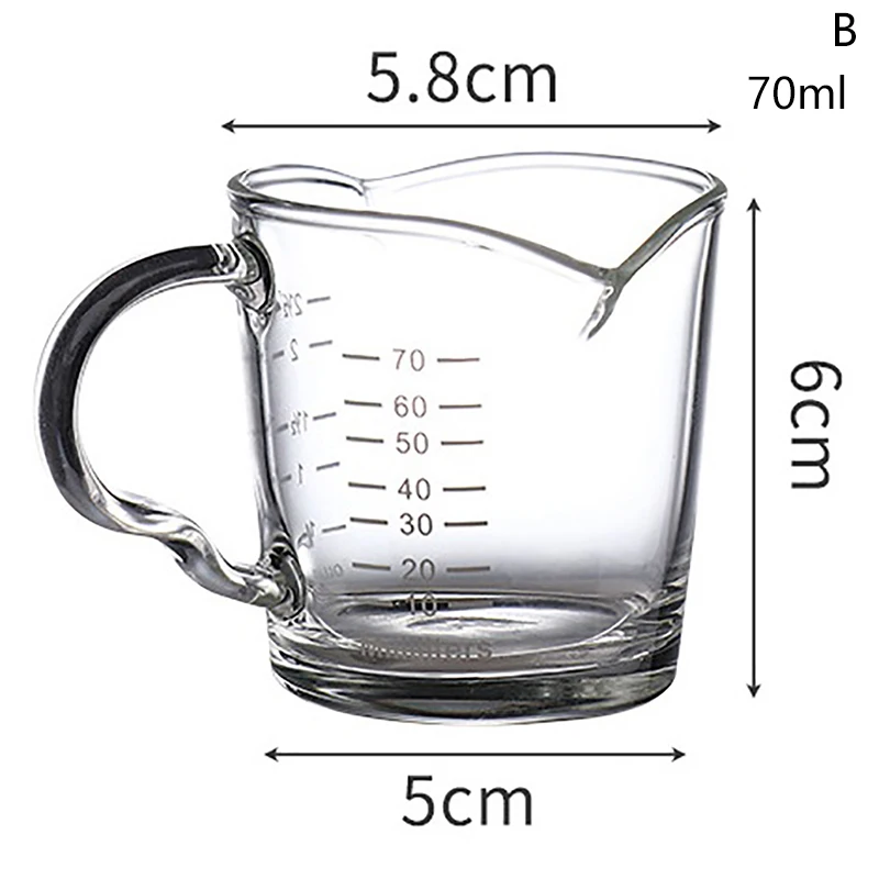 Heat Resistant Double Spout Espresso Shot Glass Me...