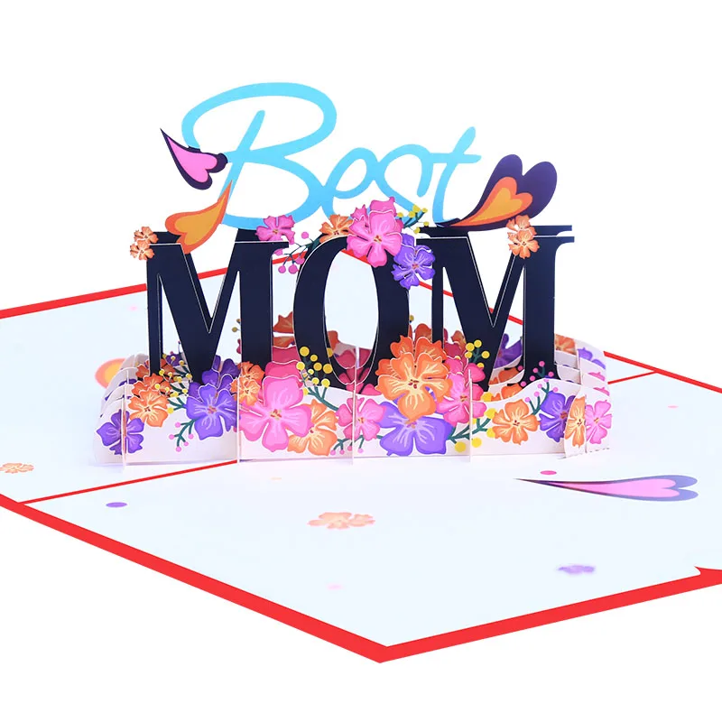 Promotional item New Best Mom gift 3D Card for Mother Popup Mothers Day Greeting Cards for Mom