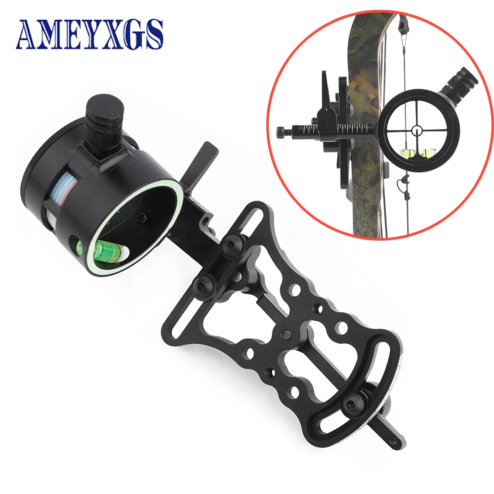 

Universal Left / Right Hand Archery Double Needle Sight 0.019 Optic Fiber Pin Compound Bow Sling Shot Shooting Aim