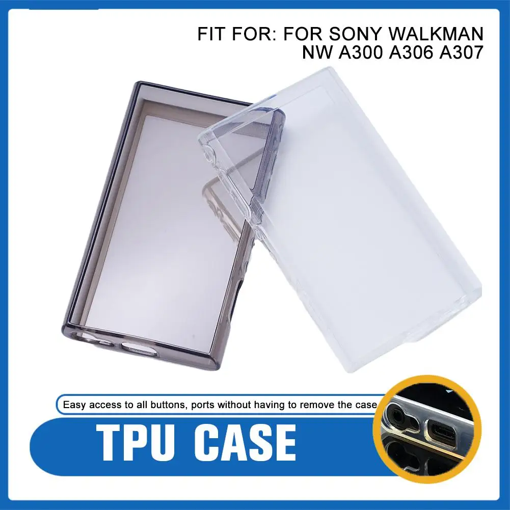 For Sony Soft Clear TPU Protective Shell Skin Case Cover For Sony Walkman NW-A300 Series NW-A306 NW-A307 V8B9 F0E2