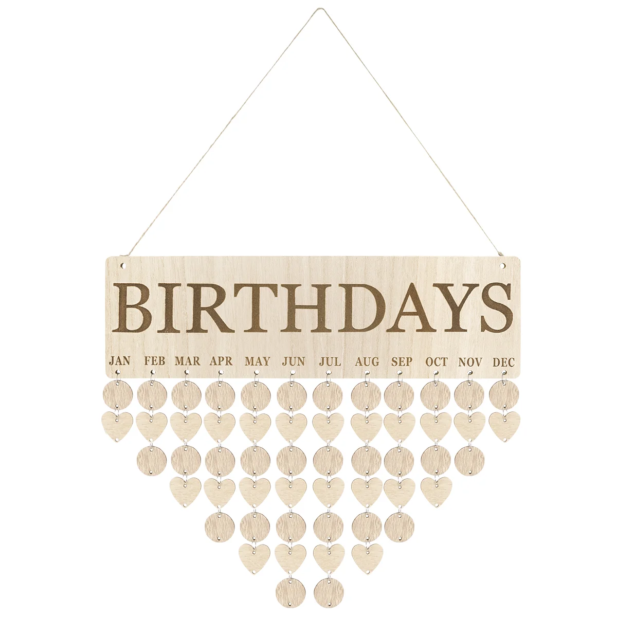 

Напоминание о днях рождения для друзей, доска с календарем, деревянная самодельная настенная подвесная табличка на день рождения с 50 деревянными бирками для мам