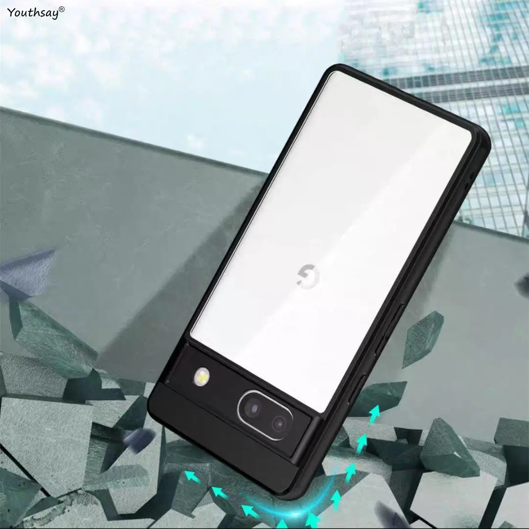 

Clear Case For Google Pixel 8 Case Pixel 8 Cover Hard Transparent PC Soft TPU Shockproof Shell Back Funda Pixel 8