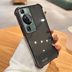 Plating Magnetic Bracket Transparent Shockproof Stand Holder Case for Pura 70 Pro Plus (10)