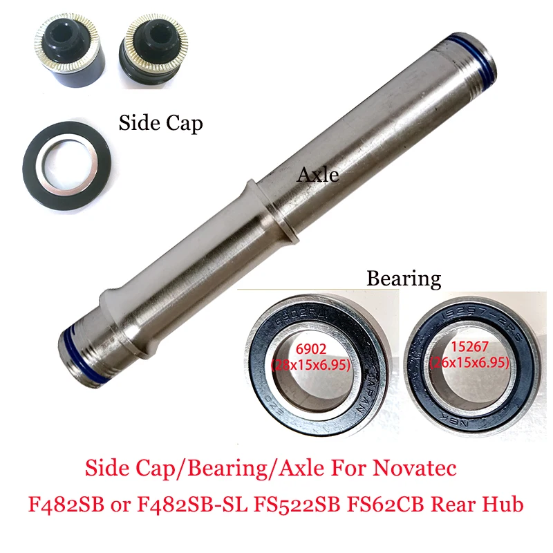 Alloy Thru Axle Side Cap 6902 15267 Bearing For Novatec F482SB or