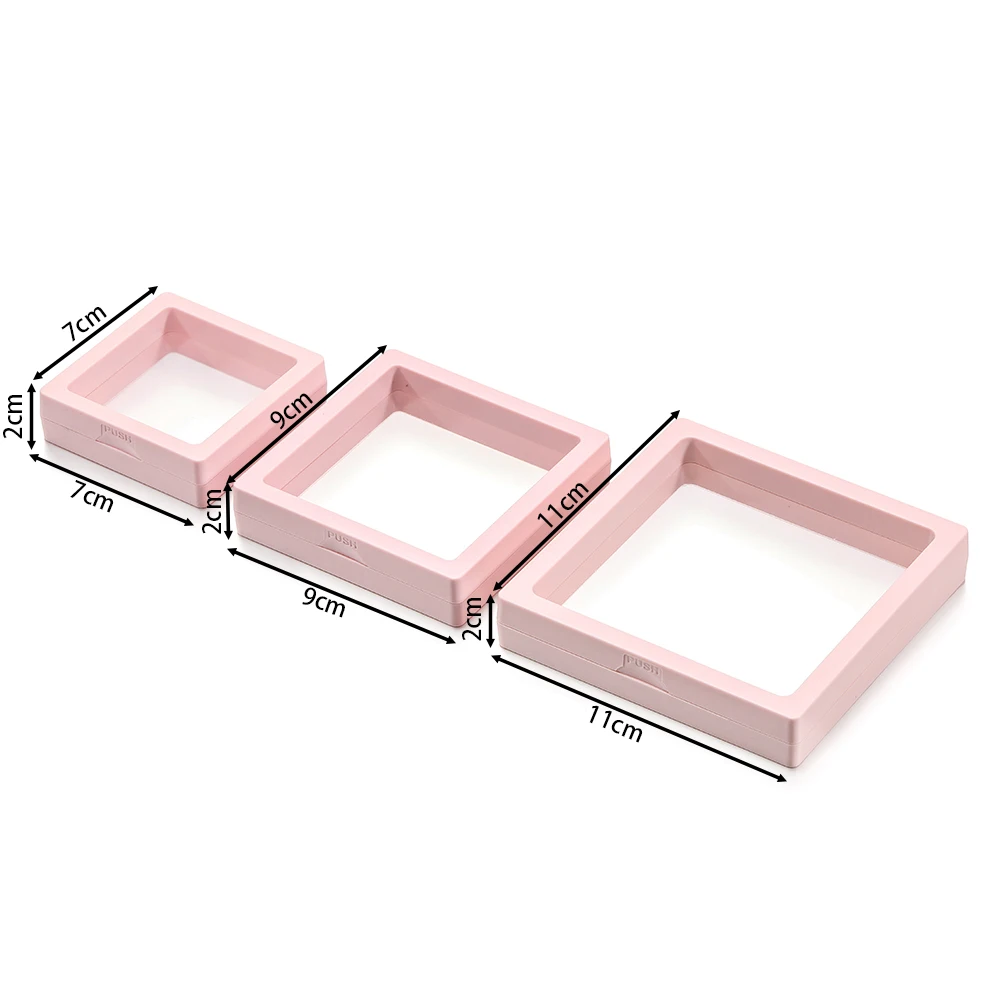 1pc Colorful 3D Floating Display Case Jewelry Storage Box Antioxidant Pe Film Suspension Box Hand String Bracelet Elastic Box