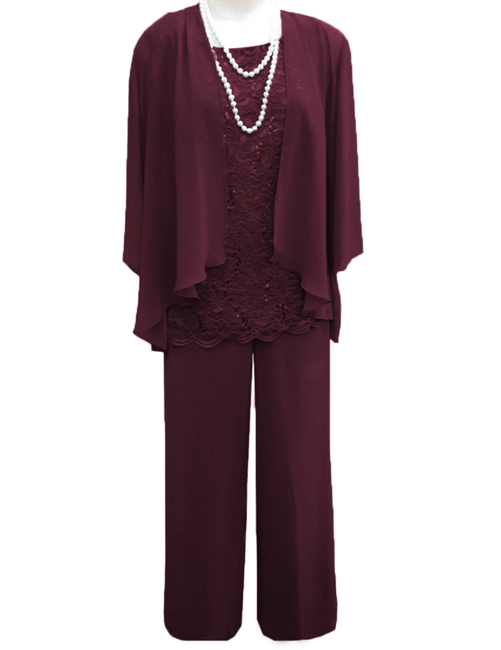 Mother Of the Bride Dress Pants Suit With Jacket Outfit Formal Evening Lace For Wedding 3 Three Pieces mother bride dresses women suit pants set