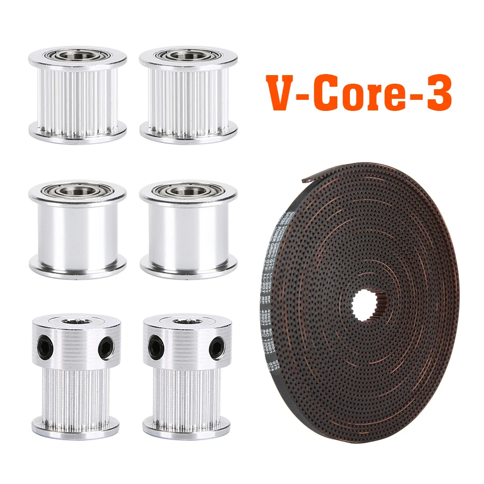 

V Core 3 детали для 3D-принтера 20 T GT2 od 15 мм, комплект шкивов, 20 зубьев колеса, отверстие 5 мм с 2GT воротами, ремень ГРМ 9 мм