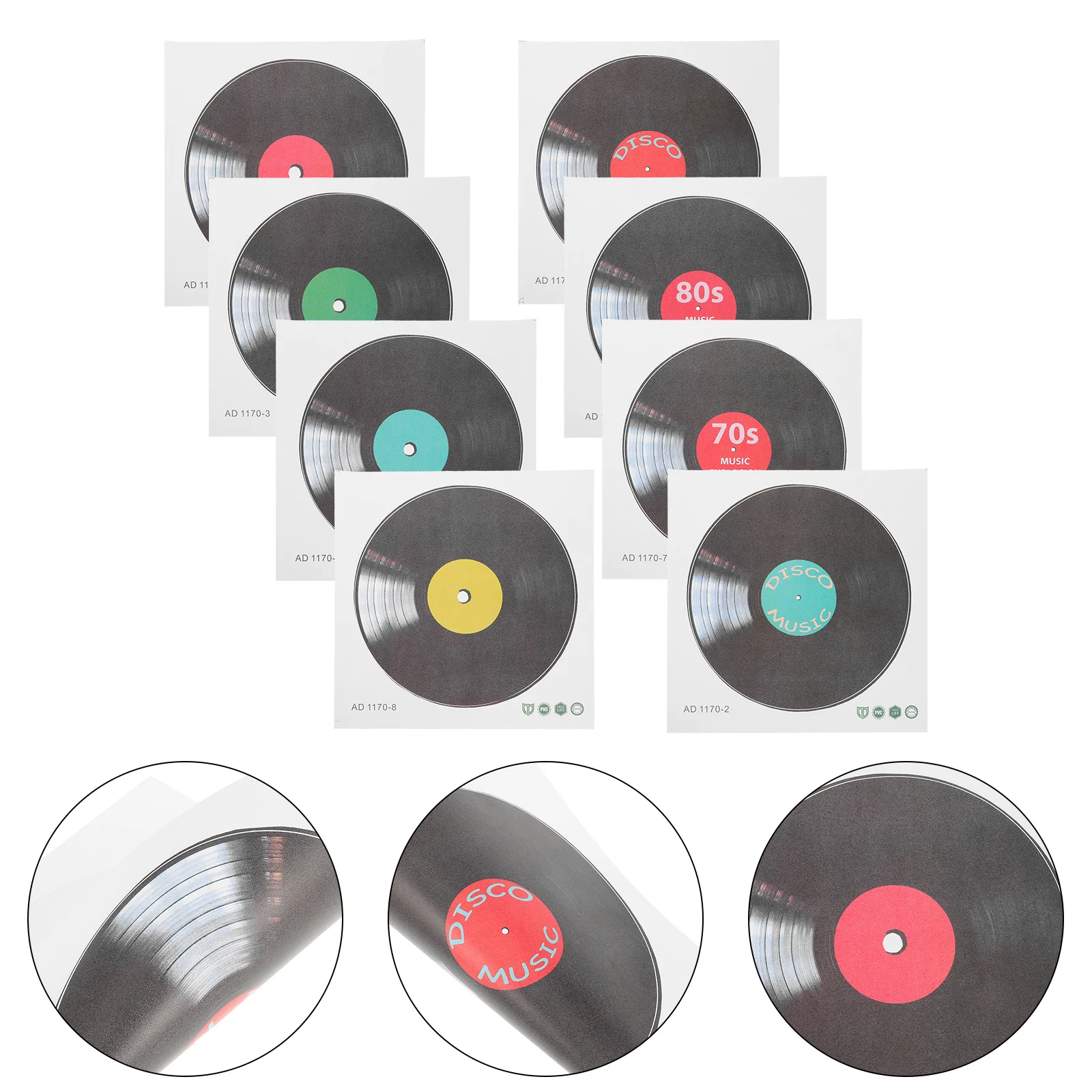 Vinyl Record Wall Decal Personalized Stickers Music Bar Bedroom Living Home Decoration (245*245cm*8) Outdoor For Classroom