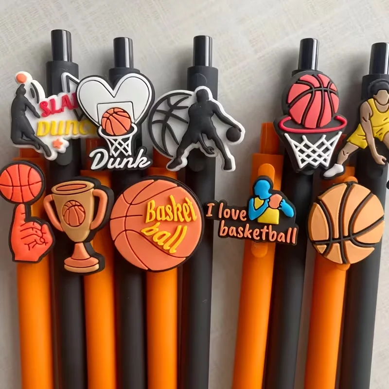 12 penne a sfera a tema basket, articoli per l'ufficio e lo studio per il ritorno a scuola (4 penne + 8 ricariche) - immagine 6