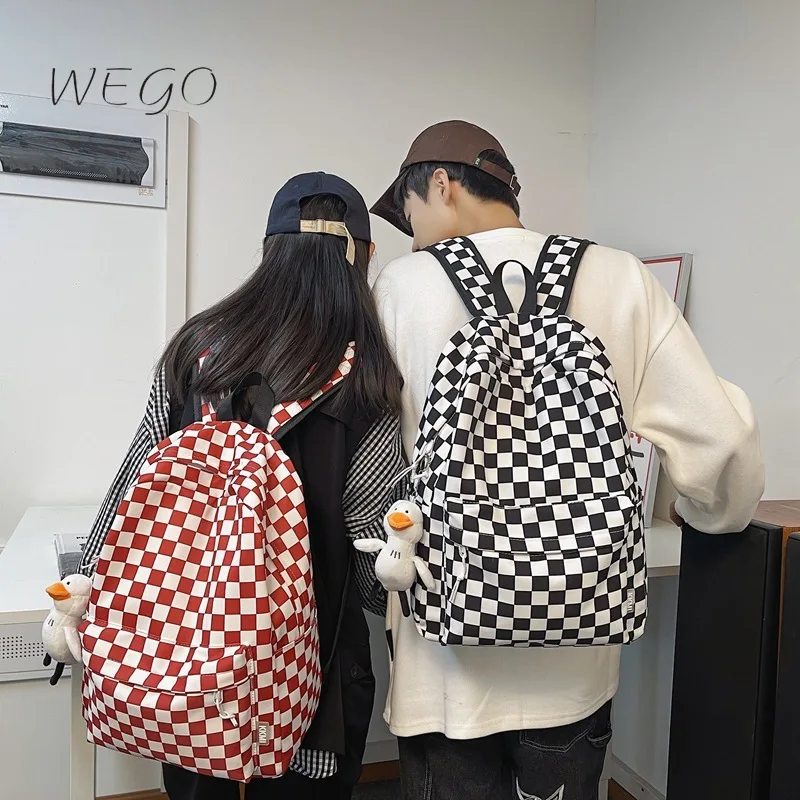 

Schoolbag Backpack Boys Girls Junior High School Students Plaid Student Schoolbag 2021 New Ins Style Japanese Backpack