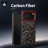 Forged Carbon Fiber Case for iPhone 17 17Air 17Pro 17 Pro 16 Max with Magsafe Metal Camera Lens and Buttons Magnetic Phone Cover