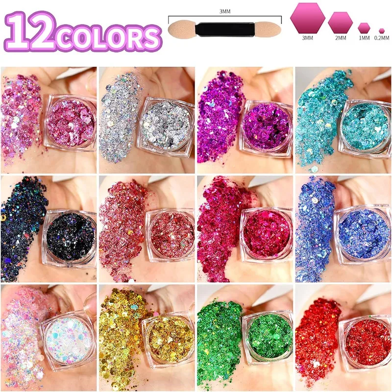 Holographic Glitter Makeup 12Color Face&Body Dual-use