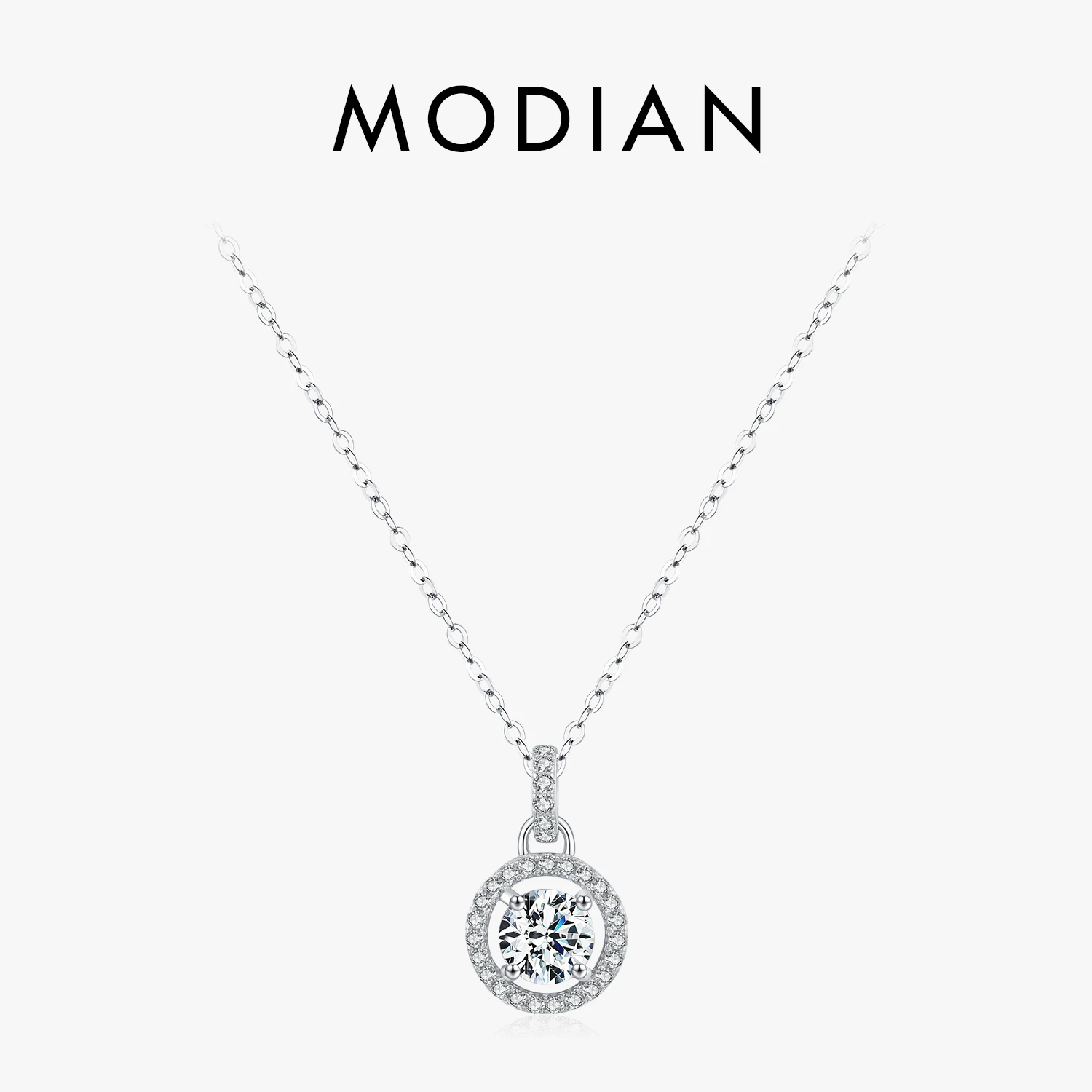 

MODIAN 1 Carat D color Moissanite Pendant Necklace For Women 925 Sterling Silver Wedding Bridal Fine Jewelry With Certificate