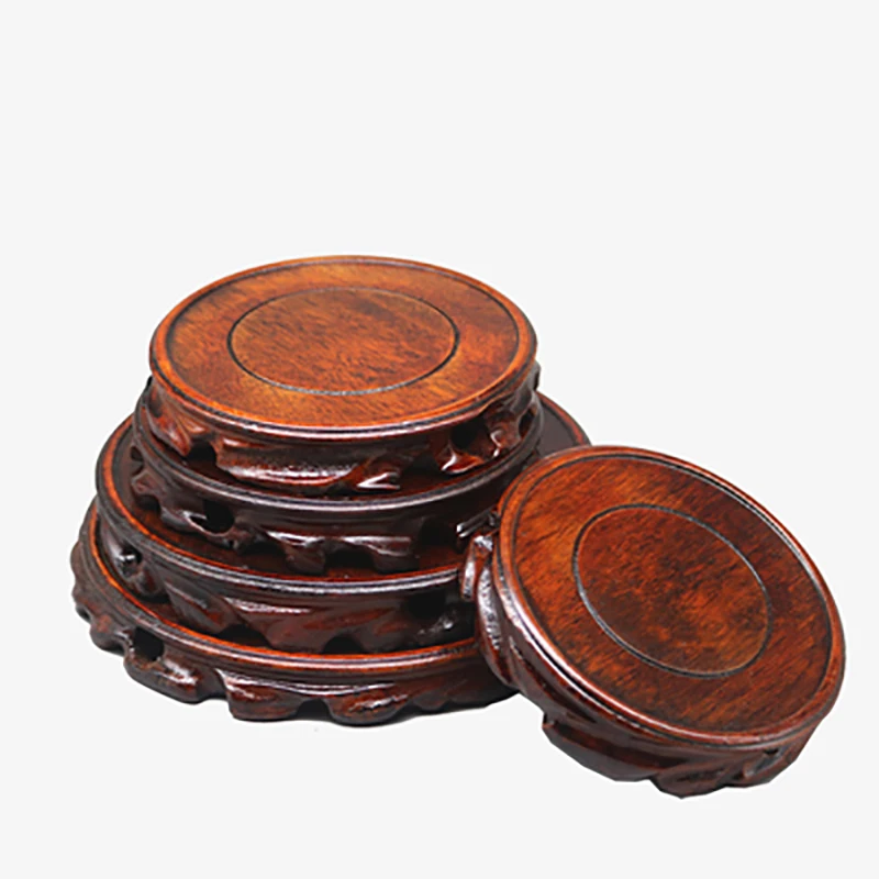 Wooden Pedestal Display Stand, Solid Wood Carving, Handicraft, Decorative Base for Bonsai Statue, Tea Set, Teapot Ornaments