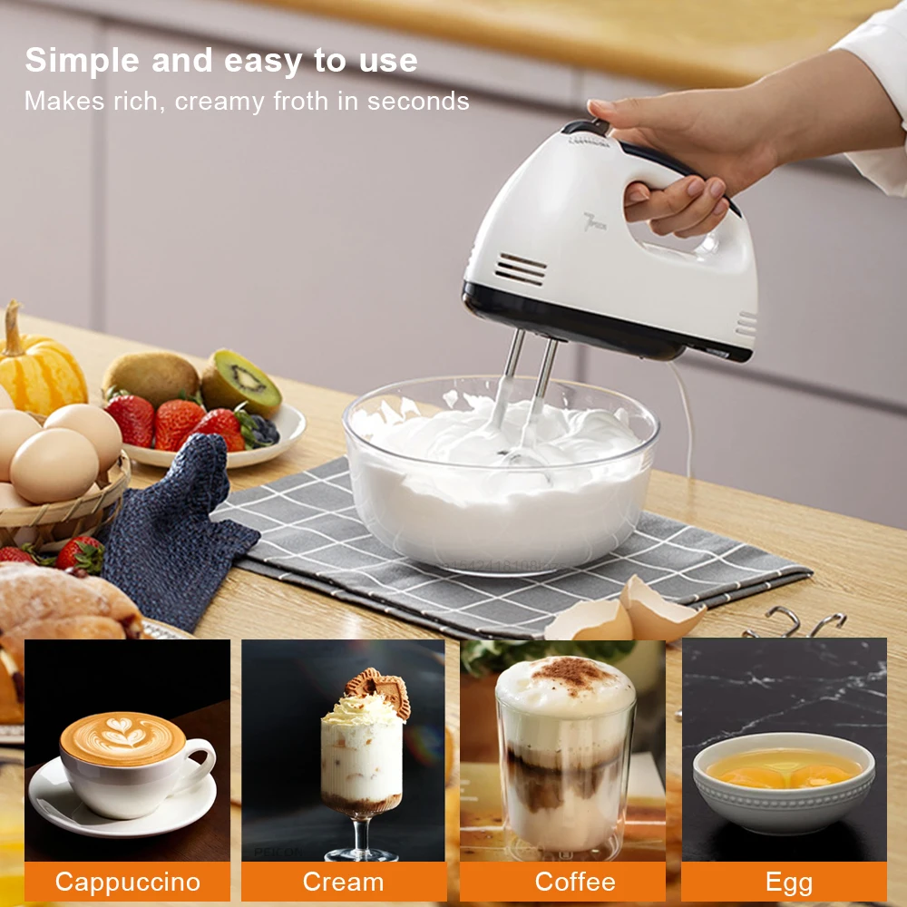 Handheld Electric Egg Beater Portable Automatic Food Mixer 7 Speeds Electric Hand Blender For Baking Cake, Egg White, Cream 2