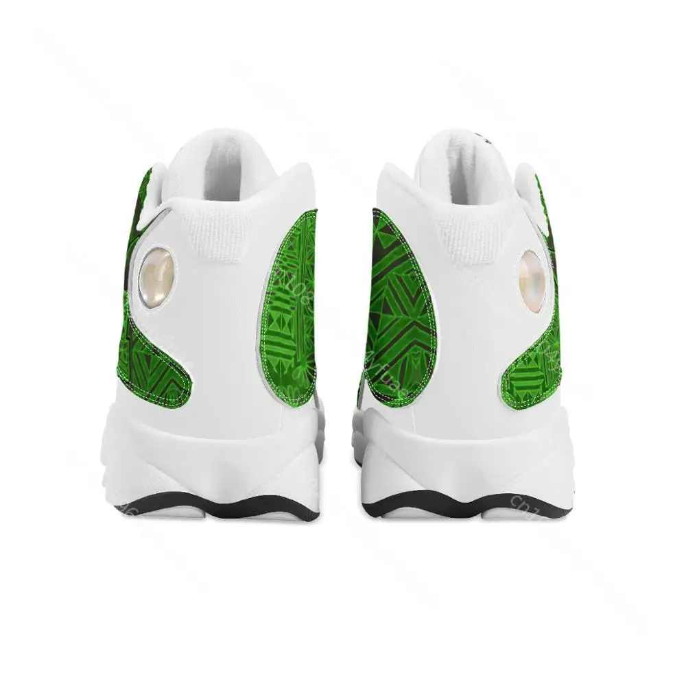 Drop shipping Tonga Polynesian Samoa Tribal Style Green Running Shoes Custom Ball Sports Team Logo Men's Basketball Sports Shoes