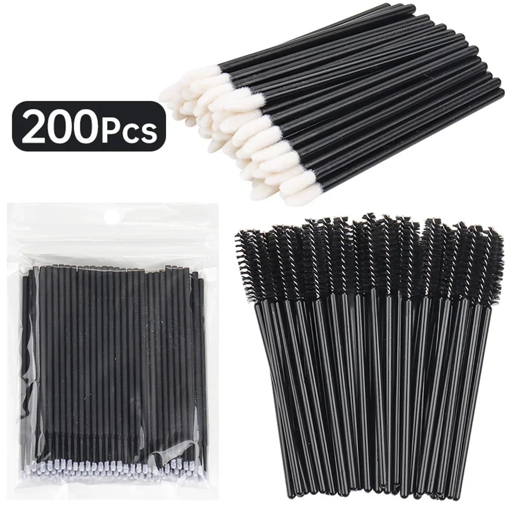 200pcs Eyelash Extension Special Eyelash Removal Brush Micro Brush Eyelash Brush Lipline Cotton Brush for Eyelash Extension Tool 3
