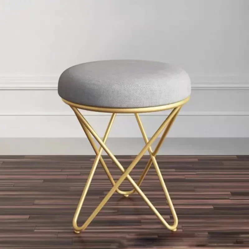 

Simple Small Round Stools Dressing Stools Light Luxury Home Nail Stool Shoe Changing Stool Cushion Ottomans Nordic Furniture