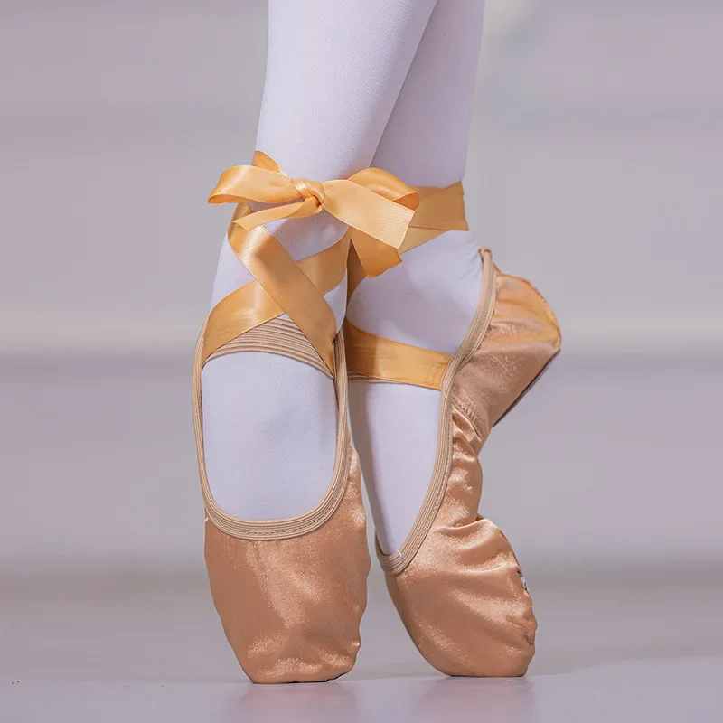 Professional Ballet Pointe Shoes Girls Women Ladies Satin Ballet Shoes With Ribbons Children Yogas Dancing Shoes 3