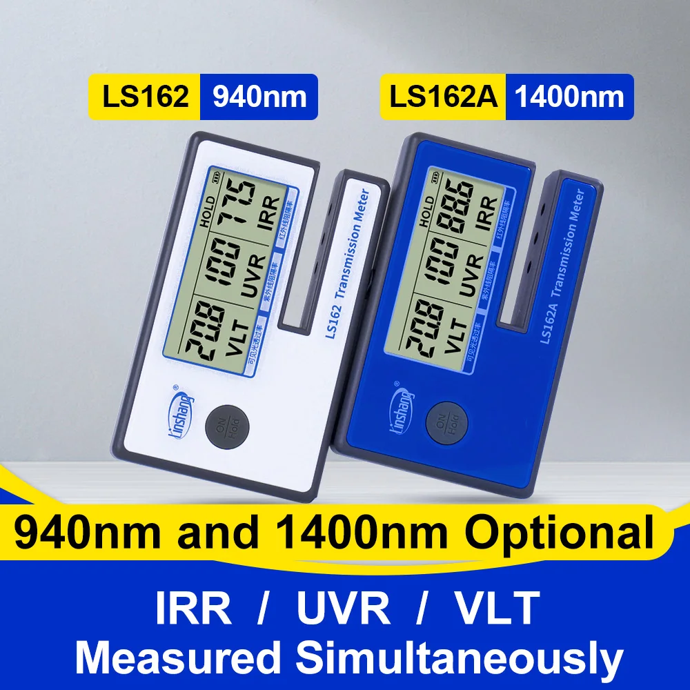 Tint Meter Solar Film Tester Window Transmission Meter IR UV VLT Measurement Window Film Tester LS162 LS162A for Car Tint