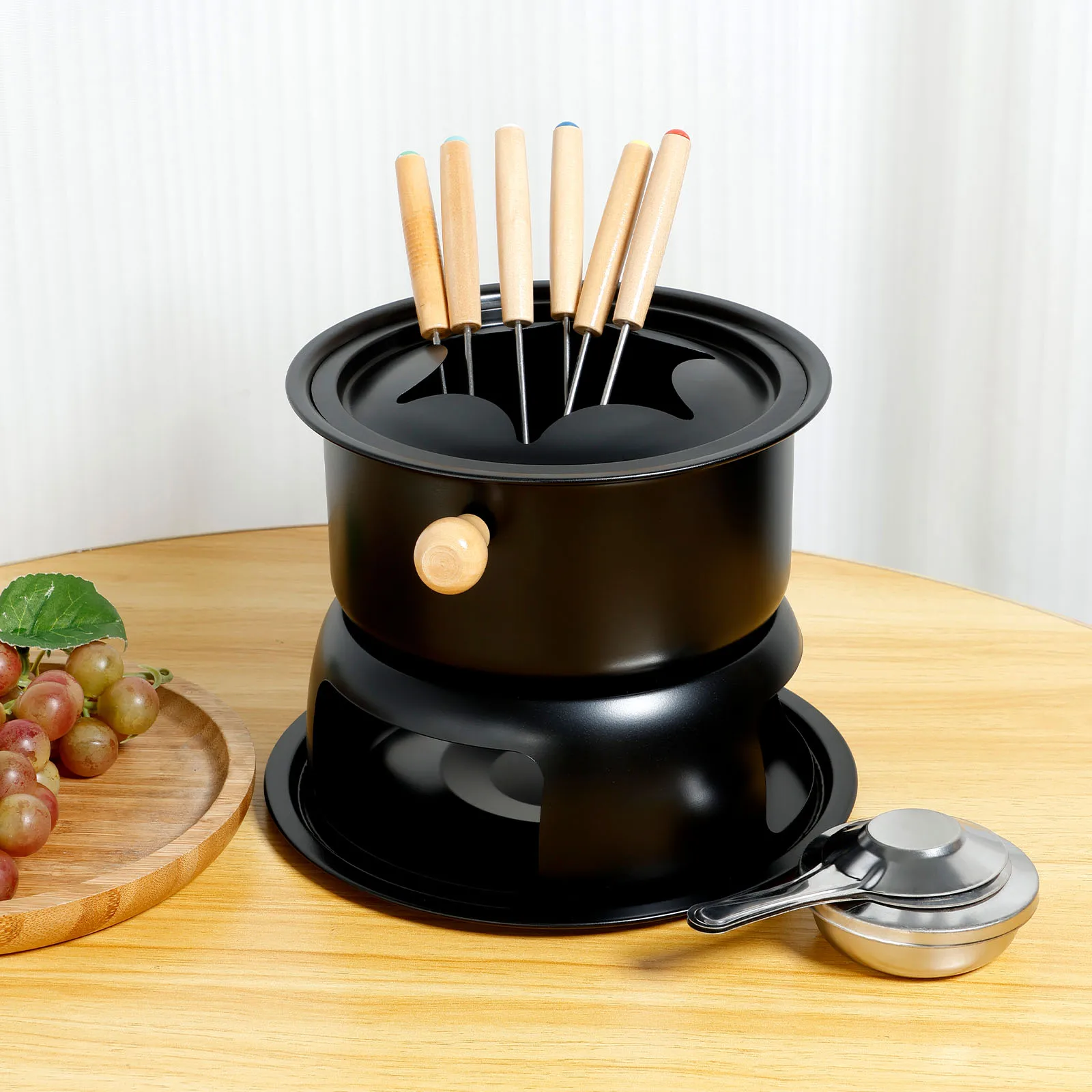 Cheese Chocolates Fondue Versatile Fondue Melting Pot Kit Stainless Steel Pot Set Even Heating Cooking Hot