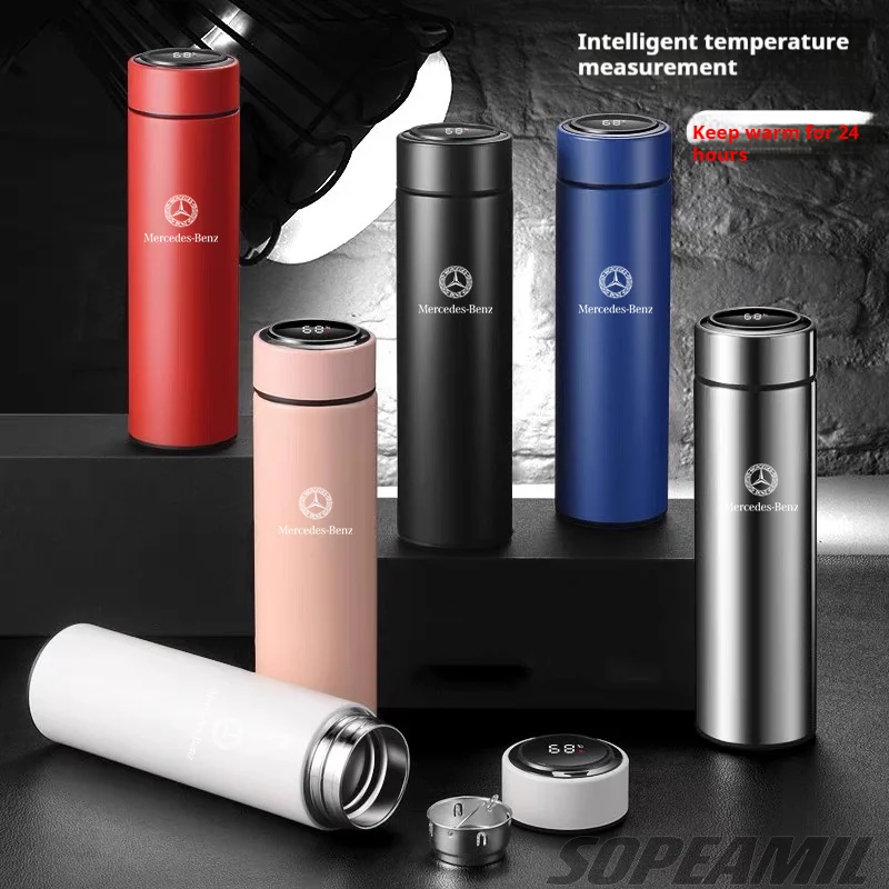 Car Vacuum Cup Thermos Mug Temperature Display Coffee Cup