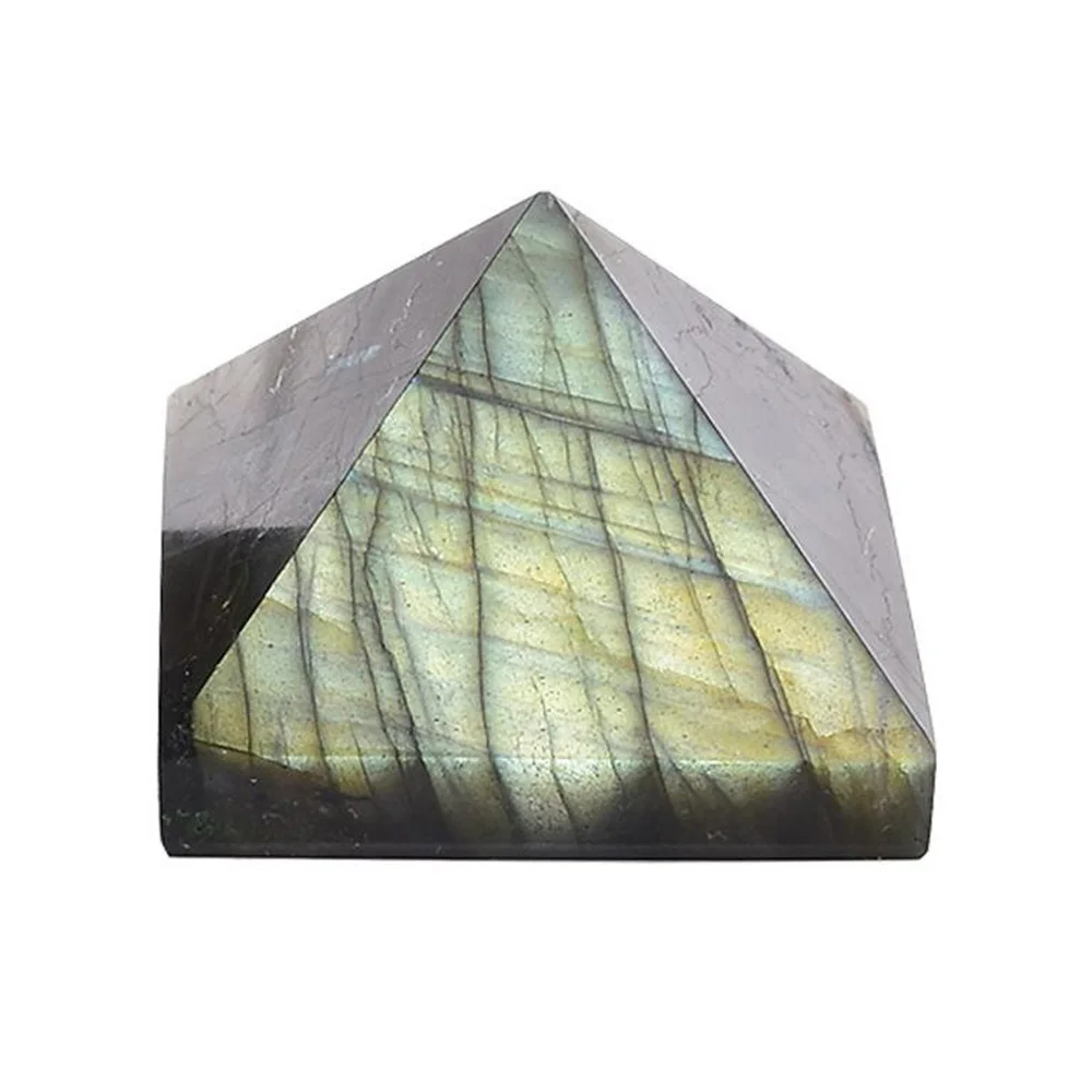 

Natural Labradorite Pyramid Cabochon Triangle Clear Quartz Crystal Undrilled Polished Gem Pyramid Stone Crystal Cabochon