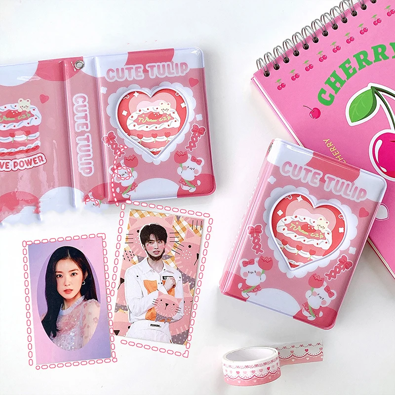 3 Pollici Cartoon Photo Album Lovely Photoward Holder Kpop Idol Chasing Collection Book Cake Bear Printing Instax Mini Album